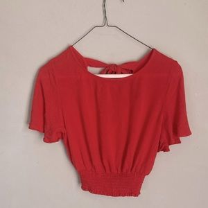 🧞‍♀️Scarlet ruched butterfly sleeve blouse